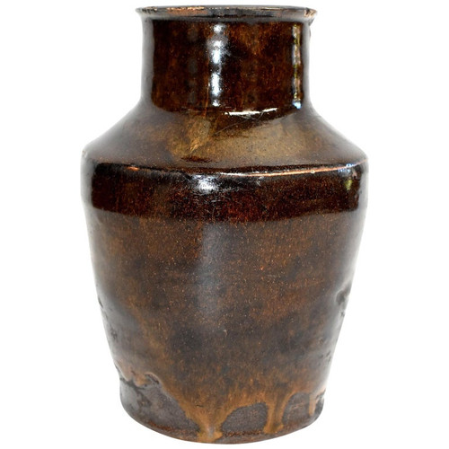 Antique Vinegar Jar w Golden Glaze