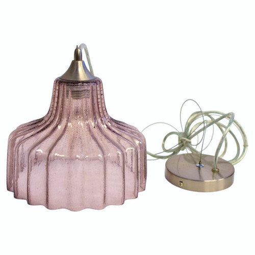 Mouth Blown Mauve Glass Pendant Light Shade