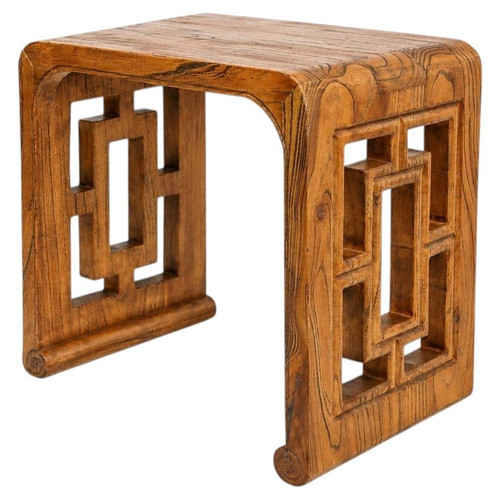 Elmwood Scroll Table Bench