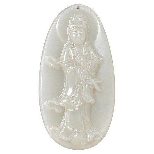 Large White Jade Pendant