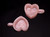 Pair Rose Quartz Pink Heart Shaped Cups