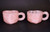 Pair Rose Quartz Pink Heart Shaped Cups