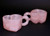 Pair Rose Quartz Pink Heart Shaped Cups