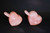 Pair Rose Quartz Pink Heart Shaped Cups
