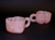Pair Rose Quartz Pink Heart Shaped Cups