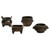 Four Chinese Antique Mini Bronze Censers