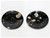 Pair Large Ammonite Plates Black White 6.25"