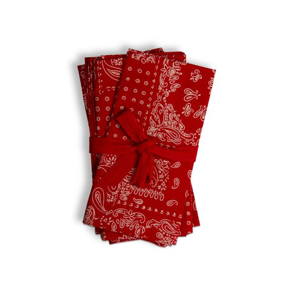 Bandana Napkins Red Set of 4 Wendell August