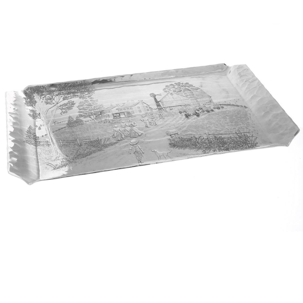 Amish Country Scene Etched On Metal Tray Gifts Made In Usa