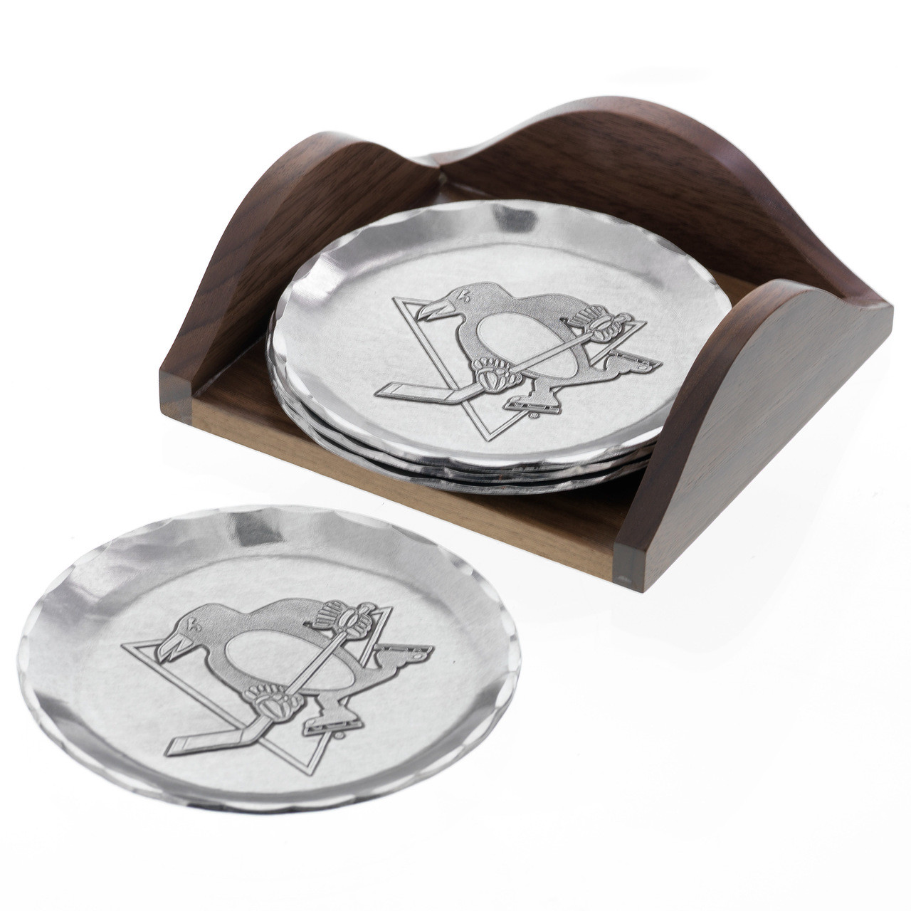 Pittsburgh Penguins 4 Piece Coaster Set With Stacker