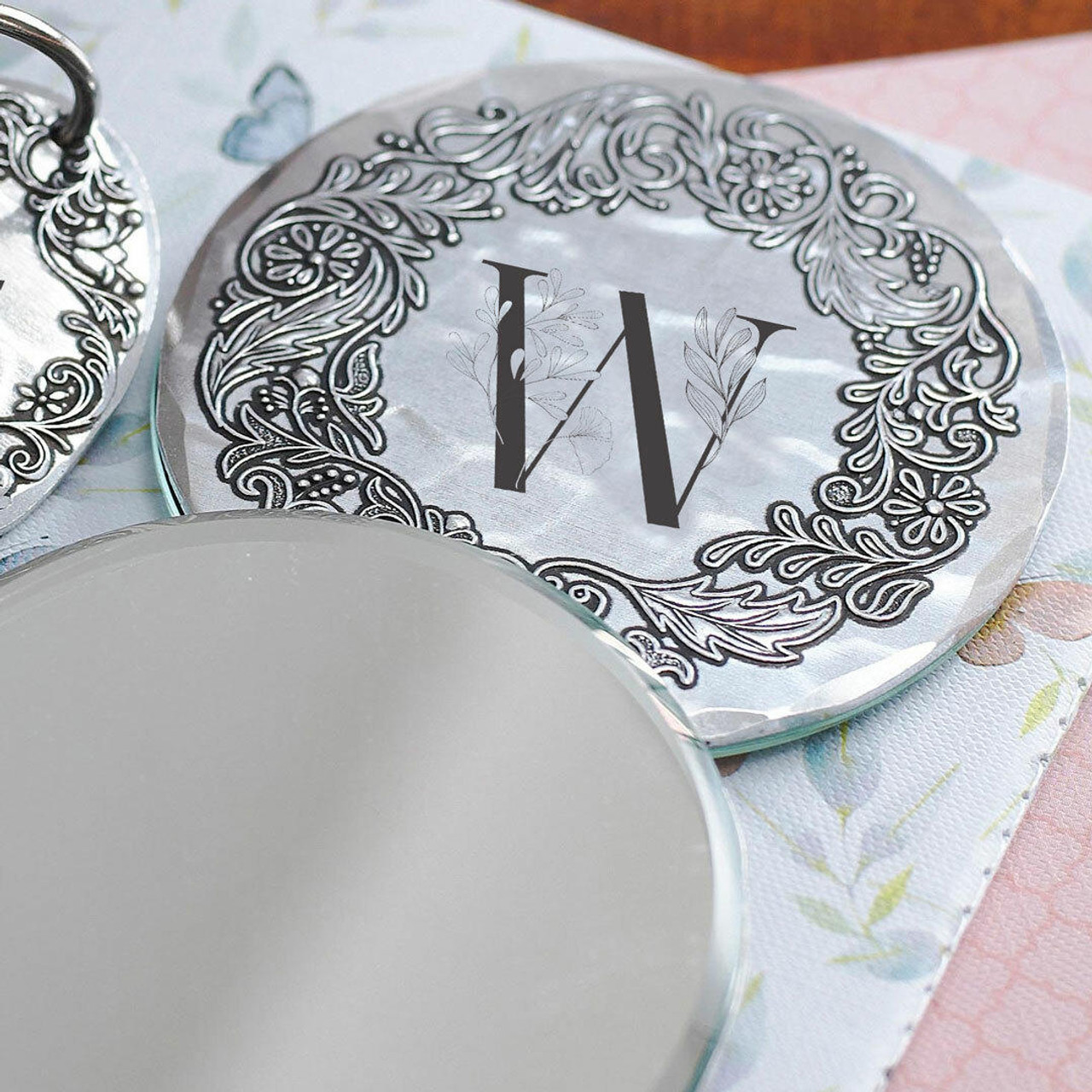 Inscriptions Engraved Initial Pocket Mirror