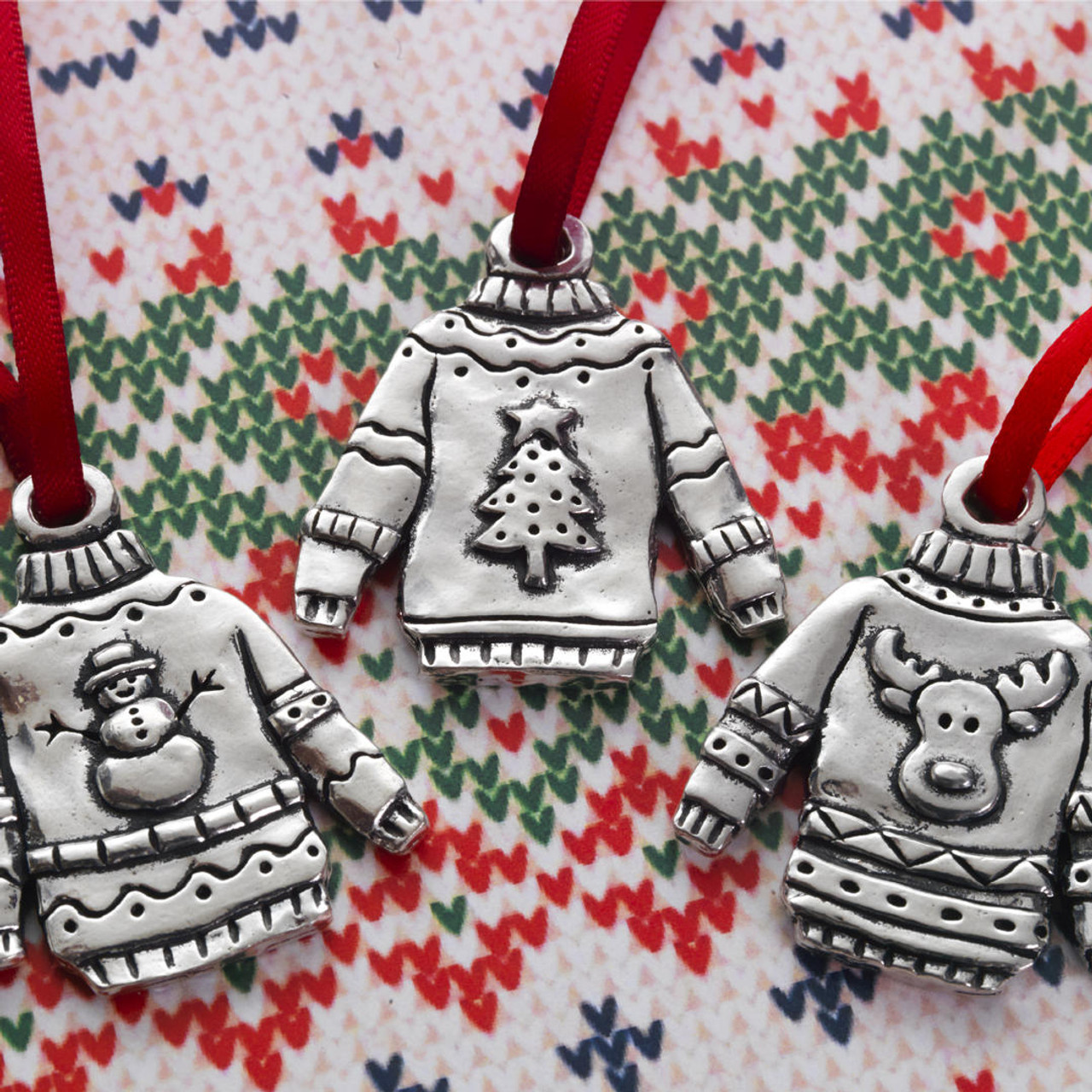 Penguins in Ugly Sweaters Ornament, Family of 3 