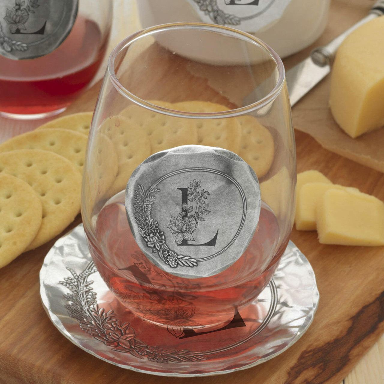 Personalized initial wine tumblers