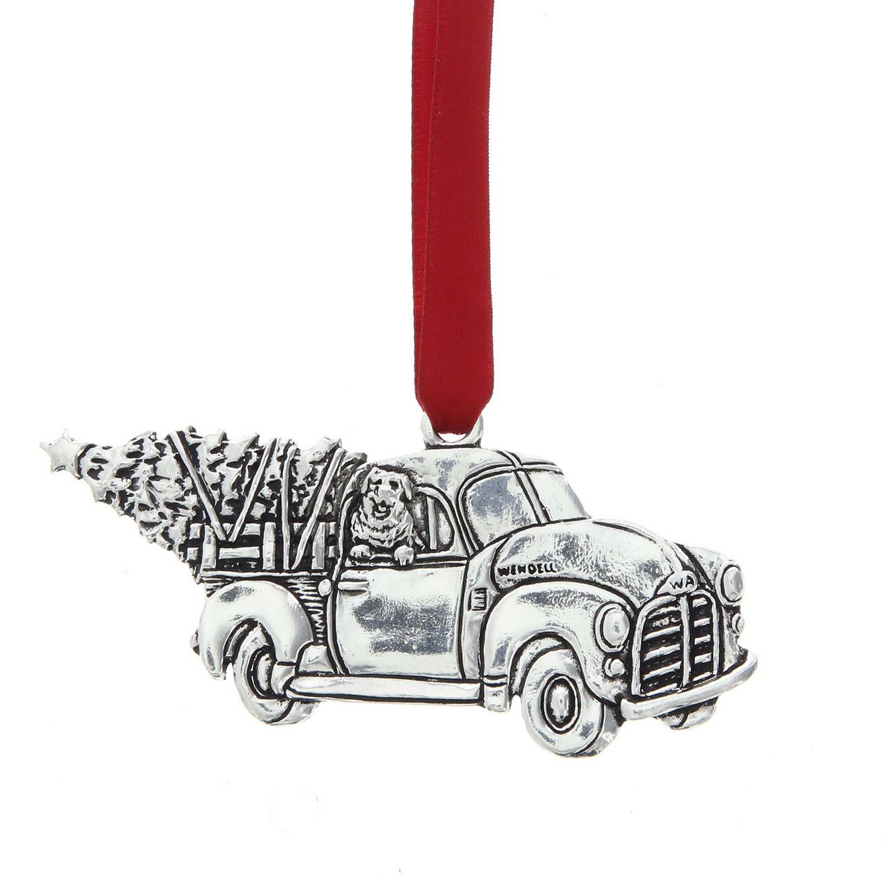 Christmas Truck with Dog Ornament - Wendell August Forge