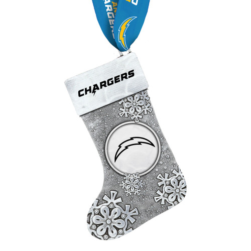 LA CHARGERS SNOWFLAKE STOCKING ORNAMENT