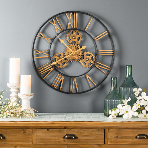 Wall Clock 23.75”D Iron