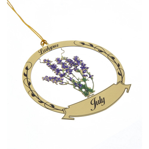 Larkspur July Birth Flower Ornament Wendell August