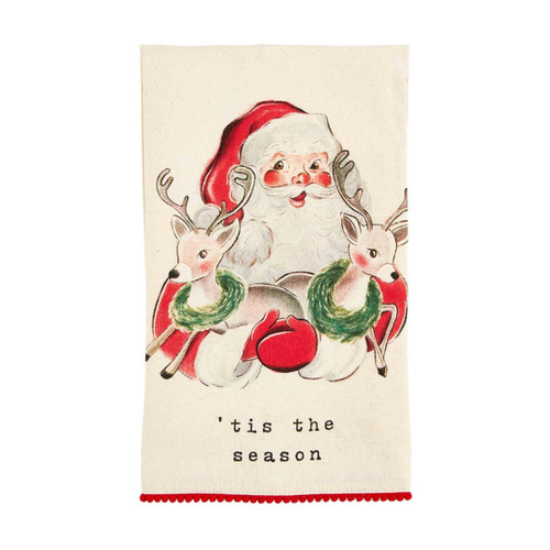 Santa Holding Deer Towel Wendell August