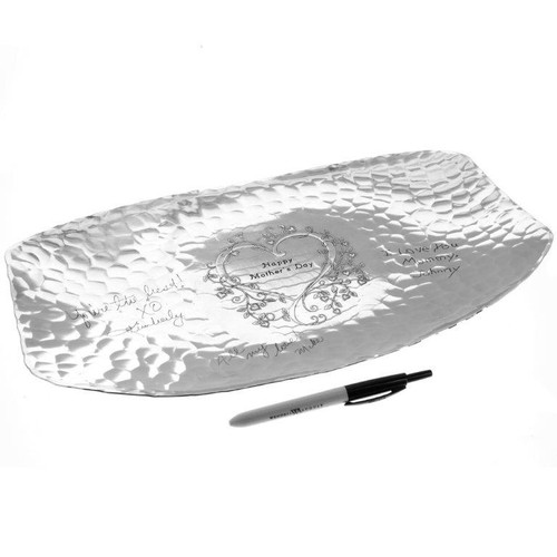 Wedding reception tray with signature pen