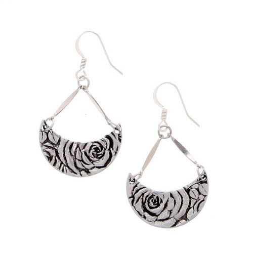 Rose Crescent Earrings