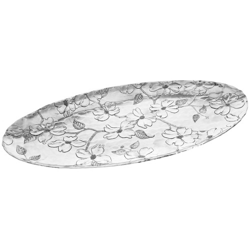 Large Dogwood Murano Tray, serveware, entertaining, cheese tray, cookie tray, wedding gift, gifts
