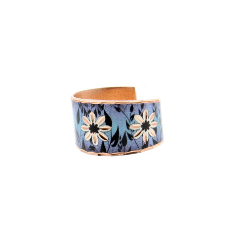 Copper Reflections Blue Floral Ring Wendell August