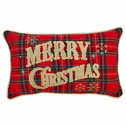 Merry Christmas Plaid Pillow Wendell August
