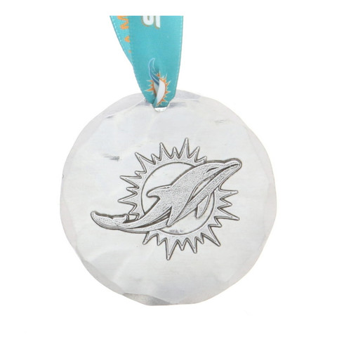 Miami Dolphins Small Round Ornament Aluminum Wendell August