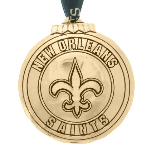 New Orleans Saints Classic Round Ornament Bronze Wendell August