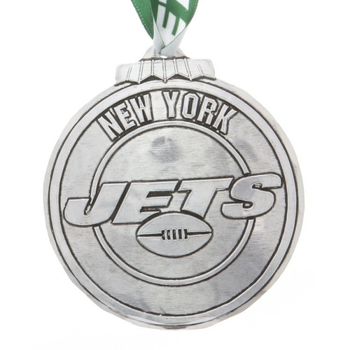 New York Jets Classic Round Ornament Aluminum Wendell August