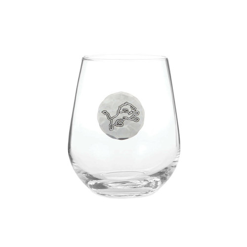 Detroit Lions Stemless Wine Glass Wendell August