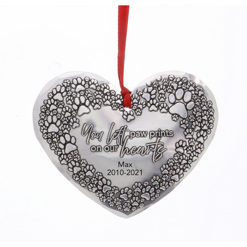 Pet Remembrance Heart Ornament Wendell August