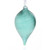 Hand Blown Glass Sparkle Teardrop Ornament Aqua