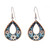 Copper Reflections Blue Floral Earrings