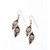 Copper Reflections Black Double Dangle Floral Earrings