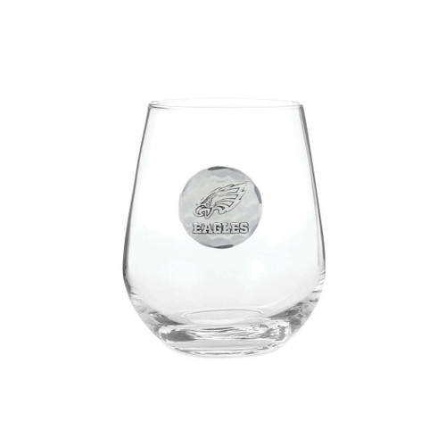 20oz. Etched Stemless Wine Glass - Athletic Eagle Logo