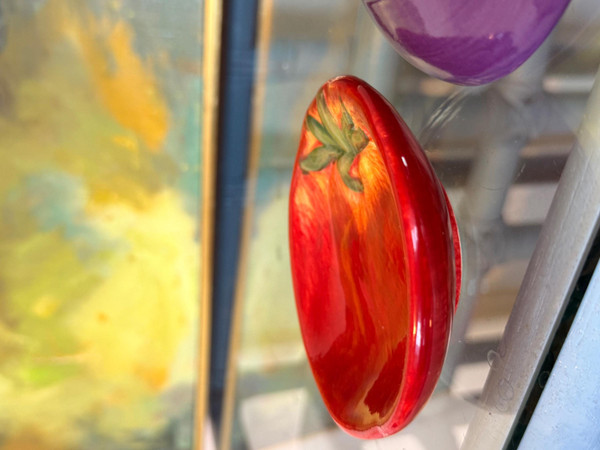 Hand-Painted Tomato Eggplant Dipping Bowls | Pier 1 Ironstone Kitchen Decor