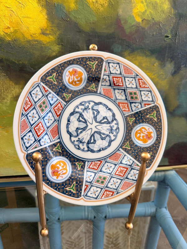 Georges Briard Grand Kabuki Plate | 19th Century Imari Style Chinoiserie Home Decor
