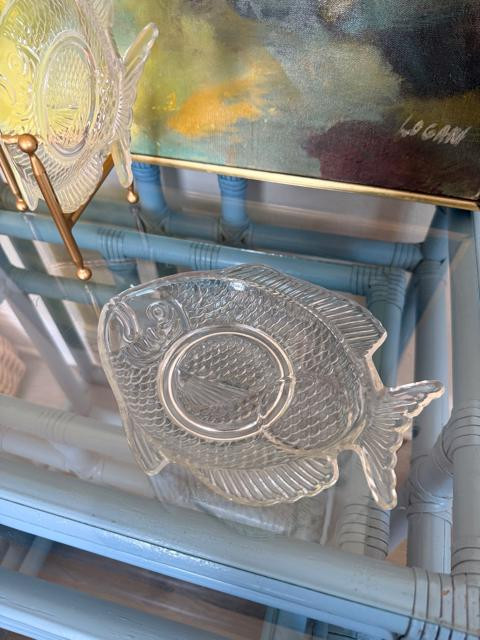 Vintage Glass Fish Plates Set | Coastal Scandi Nautical Trinket Dish