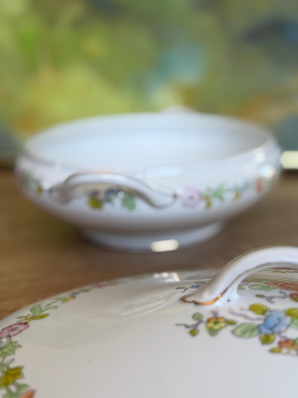 Antique Noritake Nippon Serving Dish | Hand-Painted Floral Porcelain Tureen