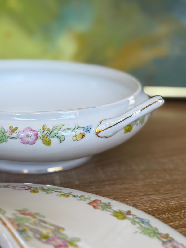 Antique Noritake Nippon Serving Dish | Hand-Painted Floral Porcelain Tureen
