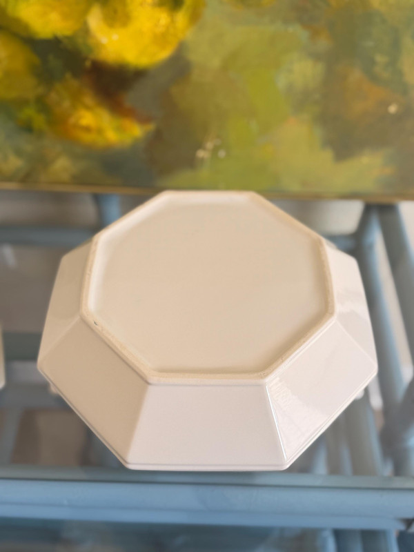 Vintage White Ironstone Soup Tureen | Octagonal Server, Nancy Meyers Style