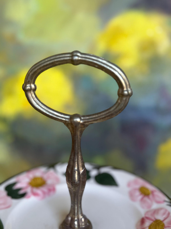 Vintage Wild Rose Tiered Stand | Hand-Painted Floral Villeroy & Boch Server
