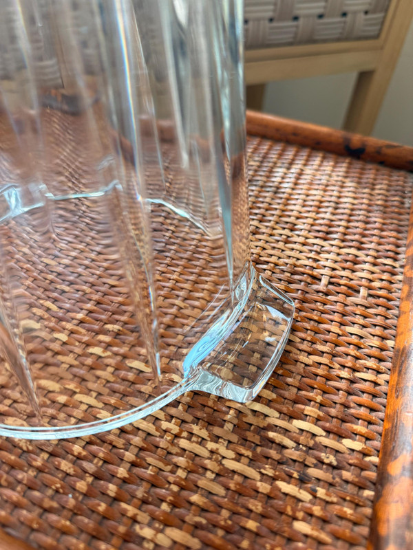 Vintage Fluted Glass Ice Bucket | 1930s Federal Style Barware Chiller