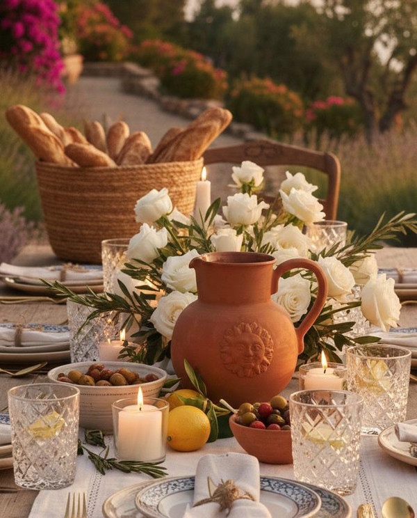 Vintage Italian Terracotta Sun Face Pitcher Hand-Cast Mediterranean Studio Pottery 55oz