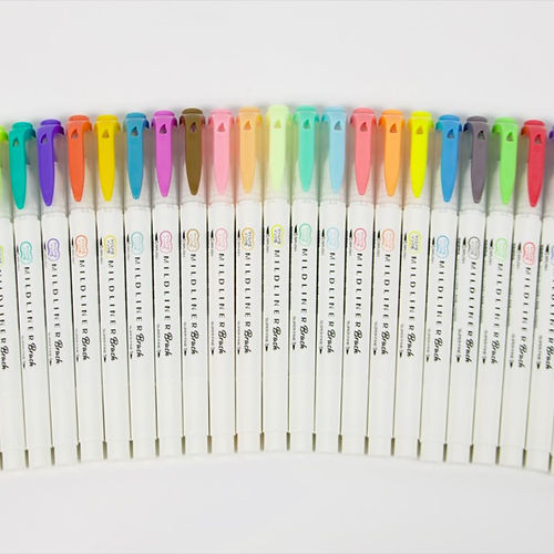 Zebra Mildliner Brush PeN 2in1 Friendly Colour Set (5)