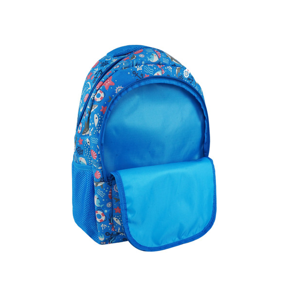 Baby Shark Backpack (16L) | Lightweight & Durable Kid's School Bag | Spacious, Comfortable & Trendy Bag - Blue
