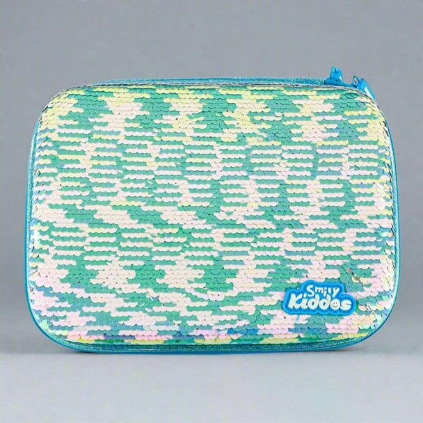 Smily Kiddos Bling Pencil Case Rain Bow Unicorn Light Blue