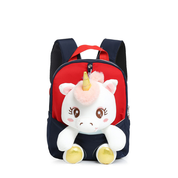 Smily kiddos Unicorn Plush toy Backpack - Red