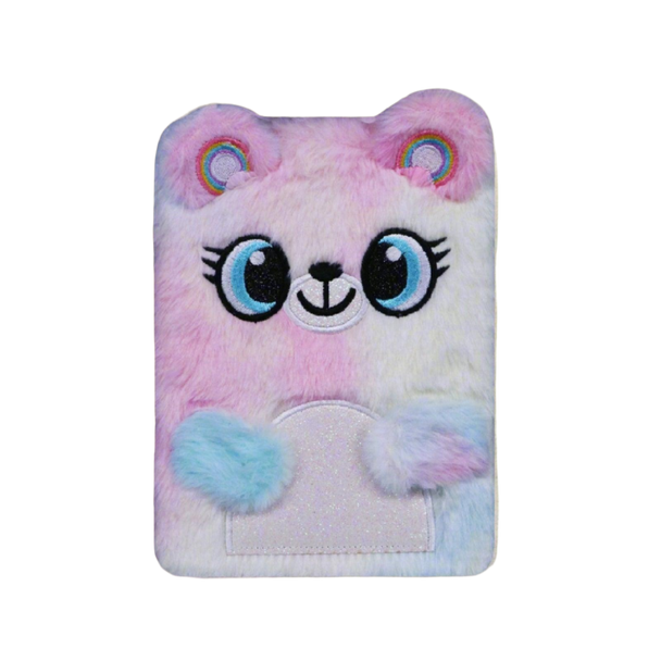 Teddy Bear - Themed Fluffy Notebook - Multicolor